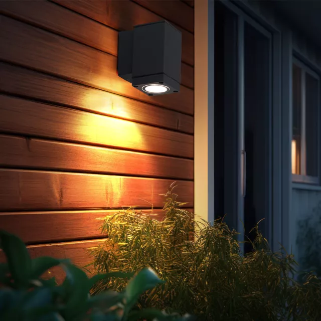 LED Down Strahler Außen Haus Wand Design Leuchte Garten Lampe Beleuchtung grau