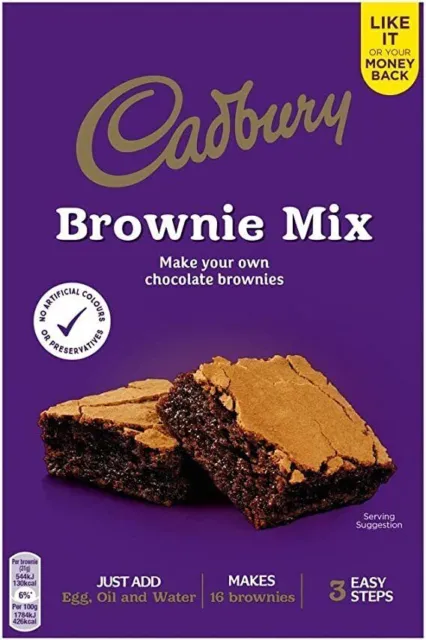 Brownie cioccolato caldo Cadbury con scatola patatine cioccolato al latte 350 g