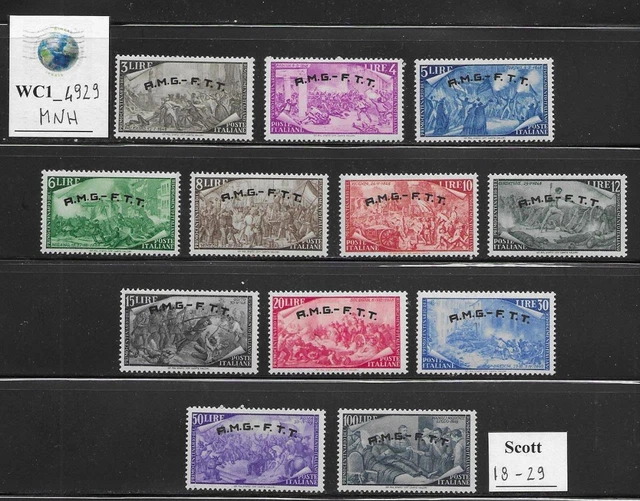 WC1_4929. TRIESTE FTT. 1948 cplt. RISORGIMENTO set. Scott 18-29. MNH