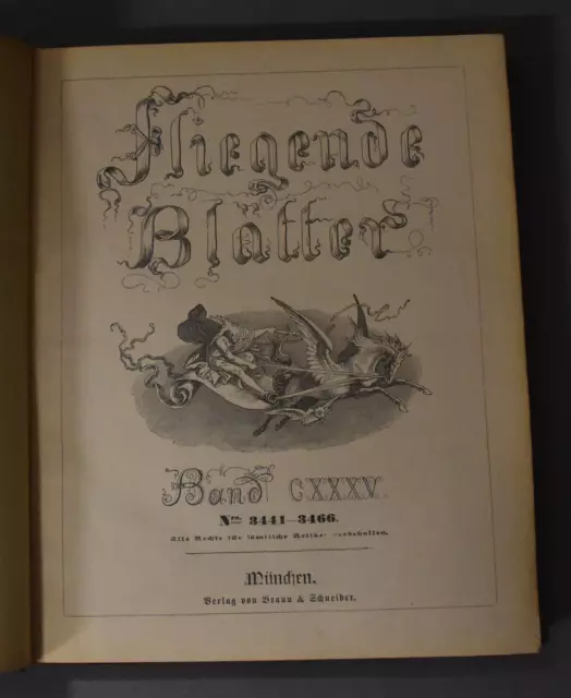 Fliegende Blätter - Karikaturen-Zeitschrift um 1860 -- 2 Sammelbände