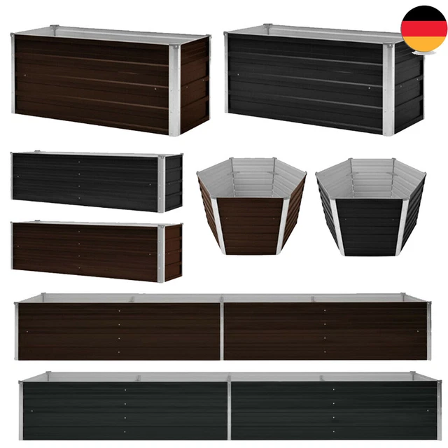 Tidyard Pflanzkübel Aus Verzinktem Stahl – 80x80x44 Cm, Grau, Für Garten, Balkon & Hochbeet
