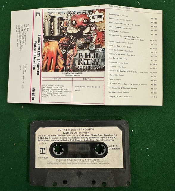 Mothers Of Invention Frank Zappa Burnt Weeny Cassette Nos