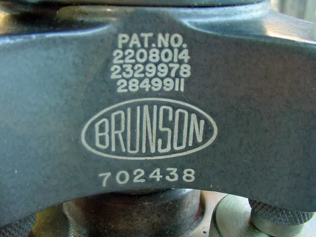 BRUNSON 1970 vintage Surveying Model 76-R190 Jig Transit & TOOL BOX