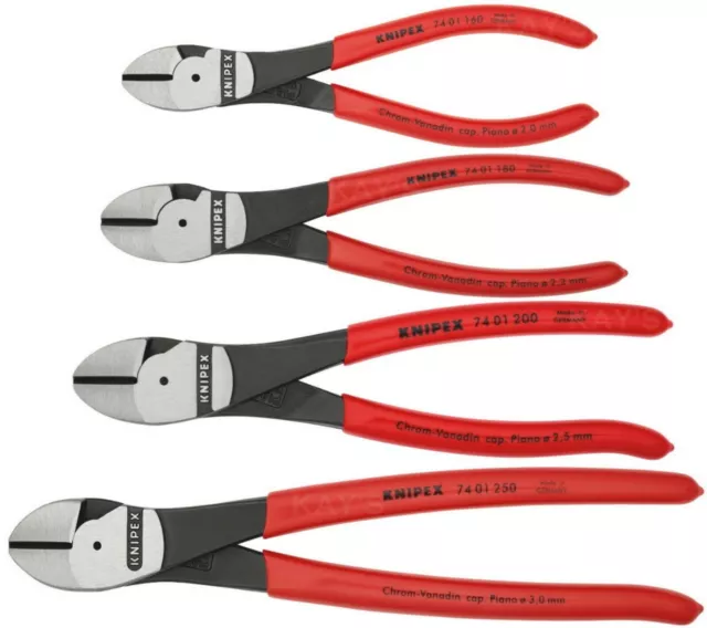 Knipex 74 01 High Leverage Diagonal Side Cutters Wire Cable Cutting Select Size