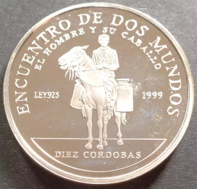 Nicaragua, Commemorative Silver PROOF 10 Cordobas, 1999