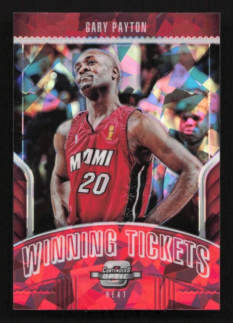 2018 Contenders Optic Winning Tickets Prizms Red Cracked Ice Gary Payton #12 HOF