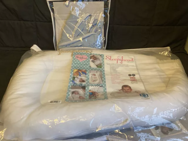 Sleepyhead Deluxe Plus Pod 0-8 Months (DockAtot) Pristine White With Spare Cover