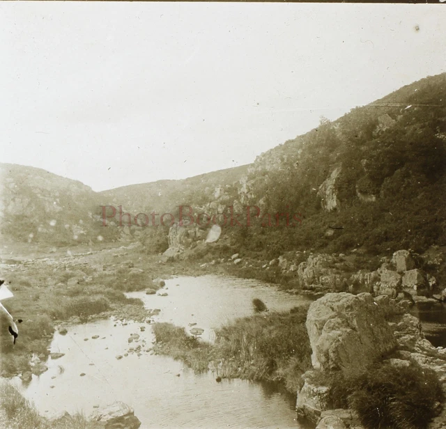 FRANCE Paysage c1920 Photo Stereo Plaque verre Vintage V25L5n