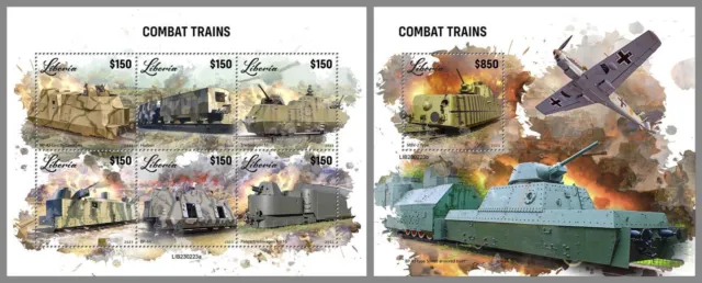 LIBERIA 2023 MNH Kampfzüge Eisenbahnen Combat Trains #223