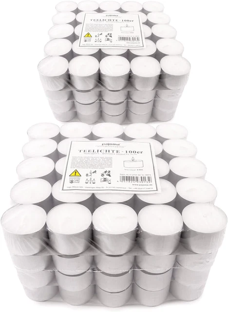 800 Lumini Tealight Bianchi - Cera Di Paraffina - Senza Fumo E Senza Profumo - 4 Ore Di Combustione - Prodotto In Europa