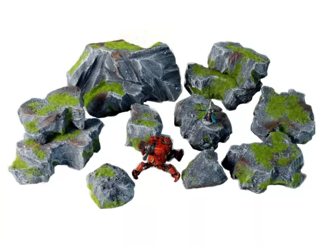 Wargame Rock Terrain - Main Peint, Empilable Rocks En Multiples Styles/Couleurs