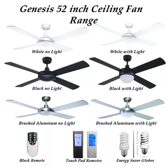 52 inch (1300mm) 4 Blade Genesis Ceiling Fan Range