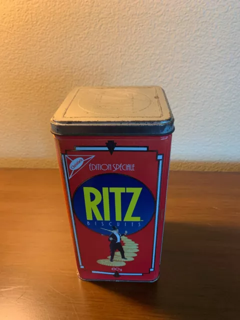 Vintage Tin Ritz Cracker Fred Astaire & Ginger Rogers Tin Box