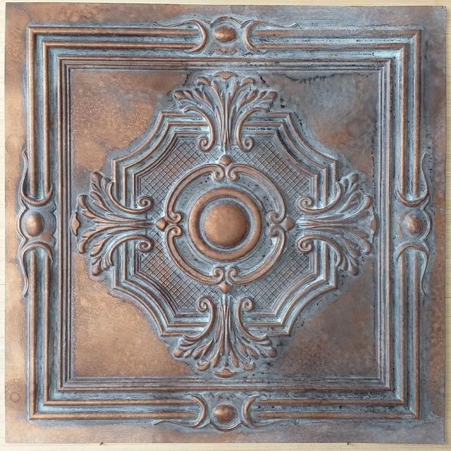 Faux tin vintage Ceiling tiles weather copper decor wall panels PL38 10pcs/lot