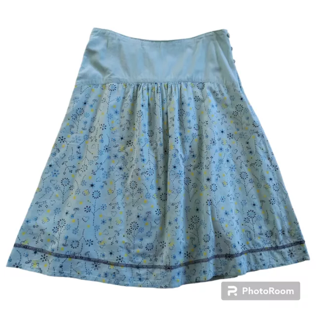 MISTRAL. A-Line 100% Cotton Skirt. Size 8. Lined. Floral. Lightweight. Summer.