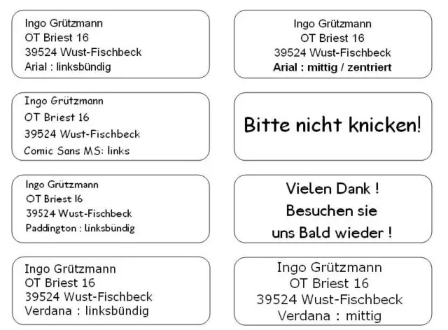 224 Adressaufkleber mit dem Text Ihrer Wahl 50,0 x 20,0  4 Bogen