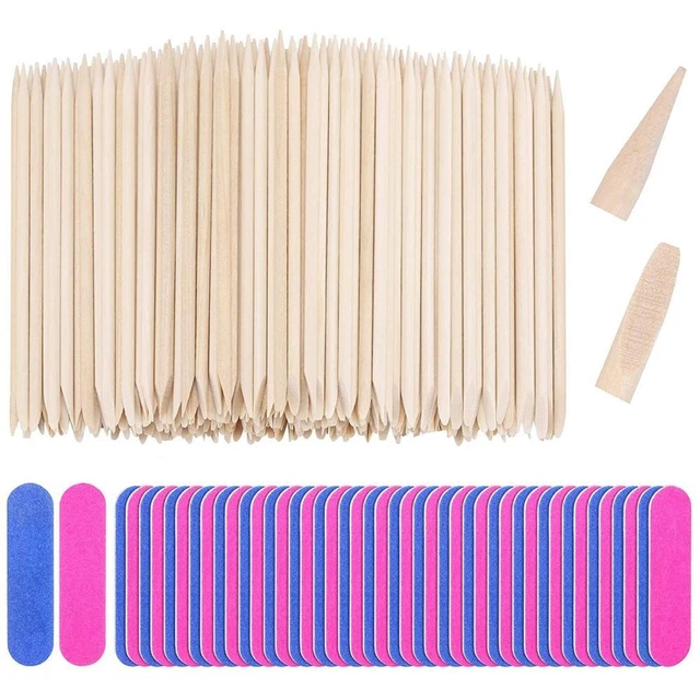 Manicure pedicure strumento nail art mini unghie lima pelle di legno bastone