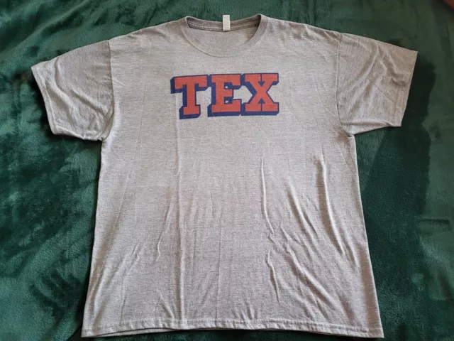 Texas Rangers T Shirt. Men's Size XL. 100% Polyester. Jerzees Dri-Power.