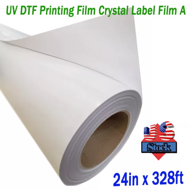 24in x 328ft Waterproof UV DTF Printing Film PET Film Crystal Label Film A
