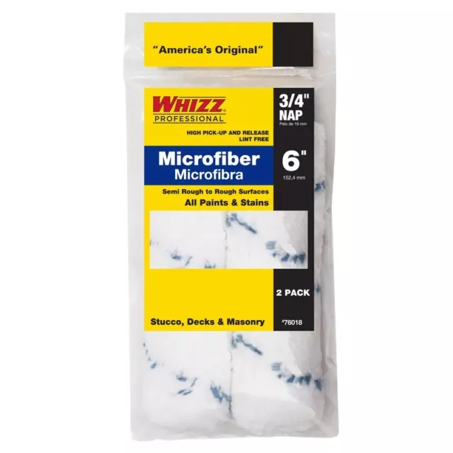 Mini cubierta con rodillo de pintura de microfibra azul/blanca Whizz 76018 6 W x 3/4 siesta