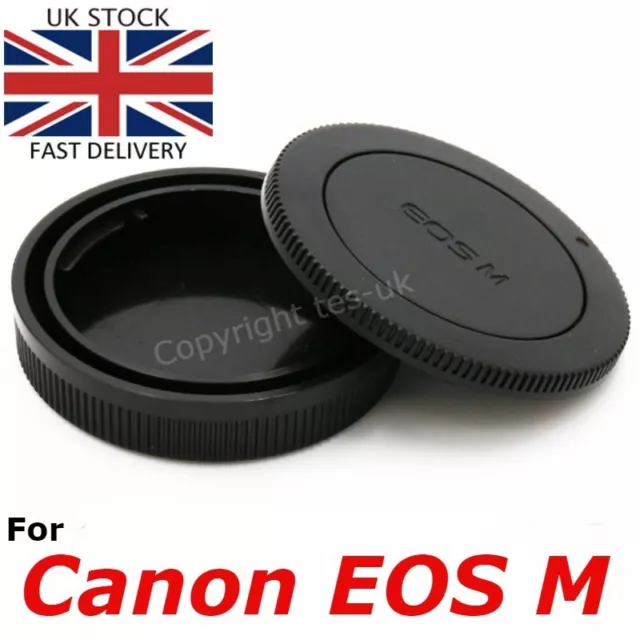 Camera Body Cover and Rear Lens Cap for Canon EOS M M2 EF-M Mount - UK SELLER