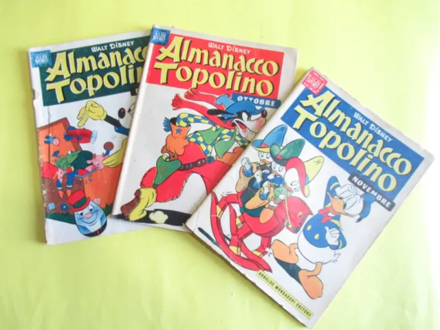 Almanacco Di Topolino Anno 1956 # 39 - 40 - 41 Completa 1 - 2 - 3 Mondadori Rari