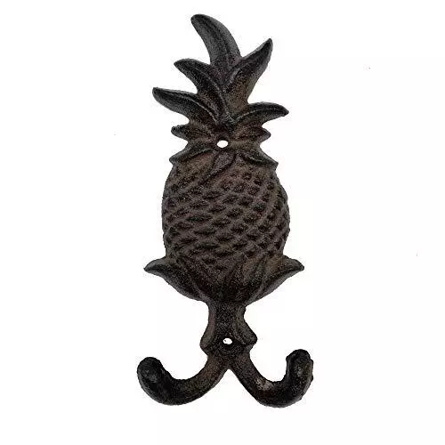 Comfy Hour Antique and Vintage Collection Cast Iron Pineapple Double Key Coat Ho