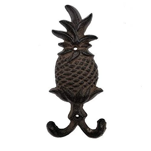 Comfy Hour Antique and Vintage Collection Cast Iron Pineapple Double Key Coat Ho