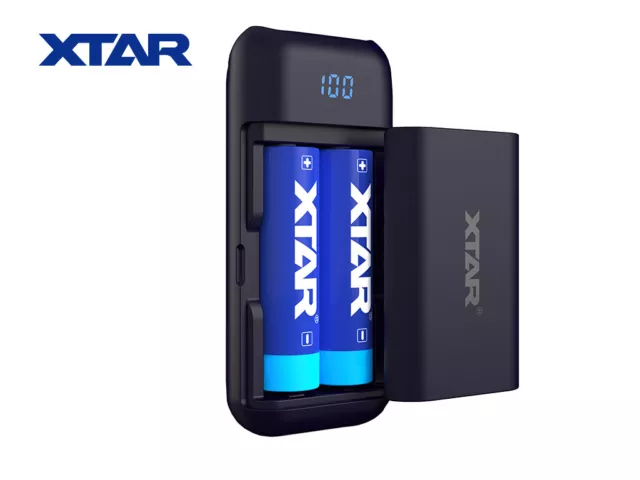 Xtar PB2 - 2 puits batterie Li-Ion pratique chargeur de voyage & Powerbank