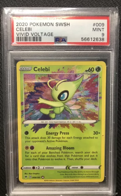 PSA 9 CELEBI 009/185 Vivid Voltage Amazing Rare MINT Pokemon Card