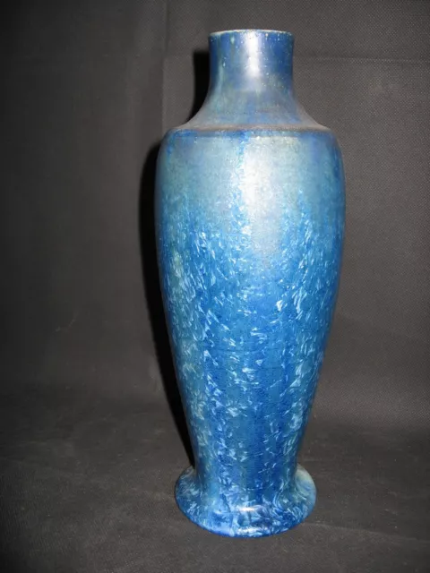 RENOLEAU Alfred Angoulême grand vase balustre céramique bleu cristalisé 1910 3