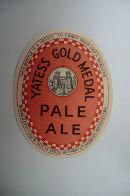 Mint Yates's Adwick Manchester Pale Ale  Brewery Beer Bottle Label