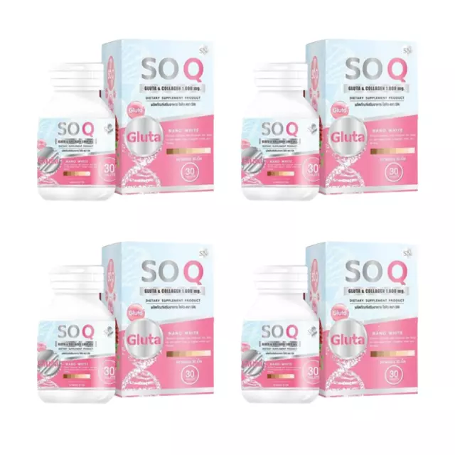 SOQ gluta Collagen 10000mg Whitening skin Reduces dark spots freckles x4