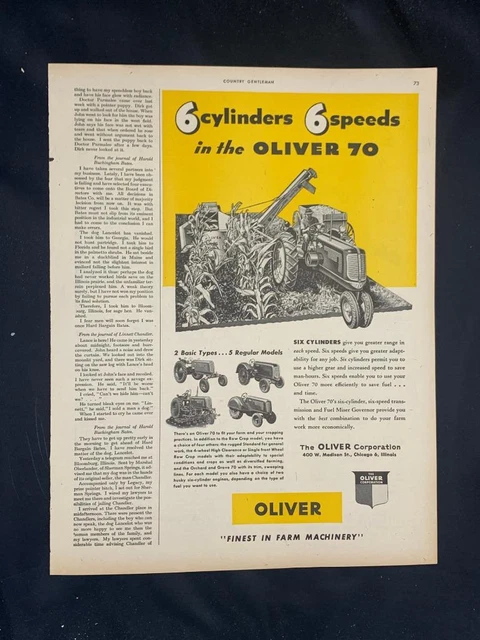 Magazine Ad* - 1947 - Oliver "70" Tractor