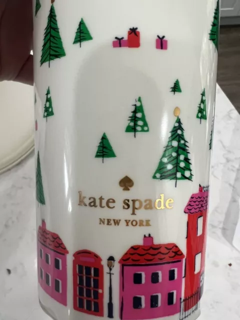 Kate Spade New York 16 oz Holiday Christmas Travel Tumbler Coffee Mug Cup w Lid