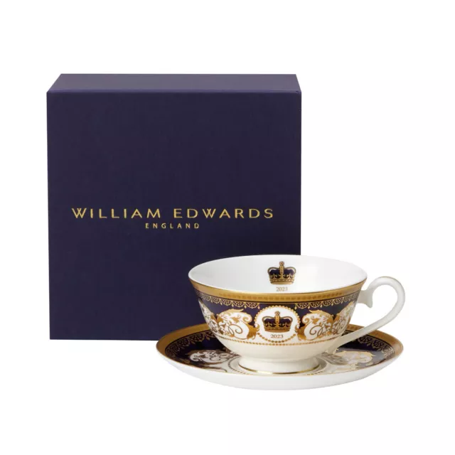 William Edwards King Charles III Coronation Fine Bone China Tea Cup and Saucer