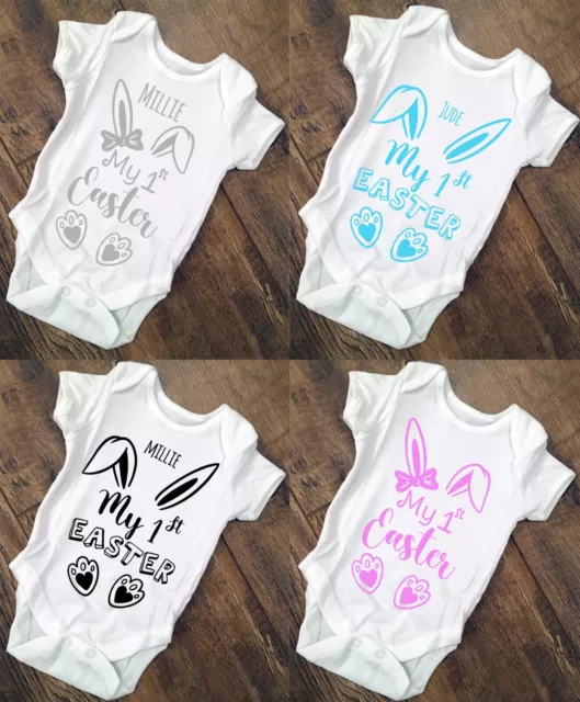 My First Easter Personalised Baby Bodysuit, Vest, 2 Designs, Many Colours
