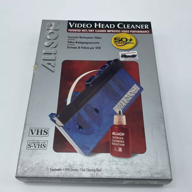 Allsop VCR VHS testina pulitore cassetta nastro VIDEO HEAD CLEANER SEALED