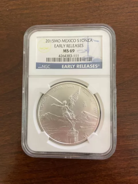 2015-Mo Mexico Onza Libertad 1 Oz Silver - NGC MS 69 - Winged Victory (287)