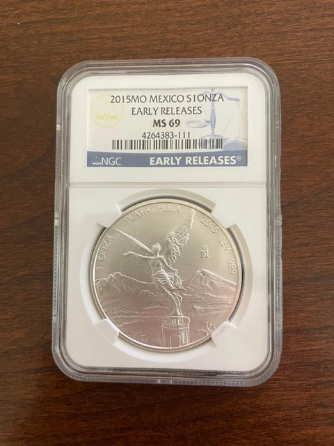 2015-Mo Mexico Onza Libertad 1 Oz Silver - NGC MS 69 - Winged Victory (287)