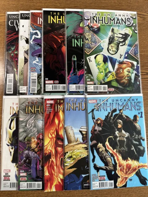 Uncanny Inhumans #1 2 3 4 5 6 7 8 9 11 12 Marvel Comics Lot Run 1st Print F/VF