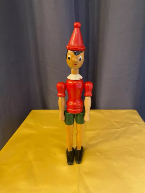 Statuette De Pinocchio En Bois Articule Jouet Ancien