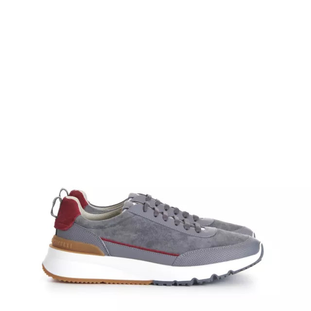 BRUNELLO CUCINELLI 995$ Gray Low Top Runners Sneakers - Lace Up, Suede 3