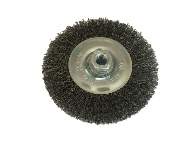 Sw- Acero Cepillo de Disco Ondulado Fino Ø 125mm Alambre Redondo M14