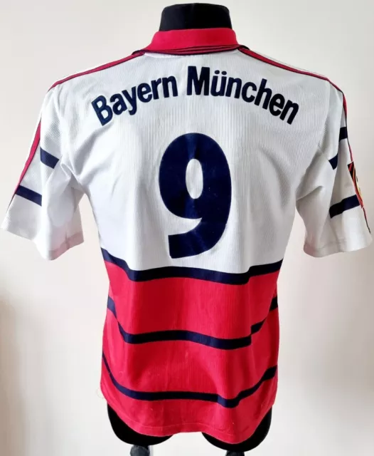 Bayern München 1999 - 2000 Auswärtsfußball Adidas Trikot Gr. #9 Elber Gr....