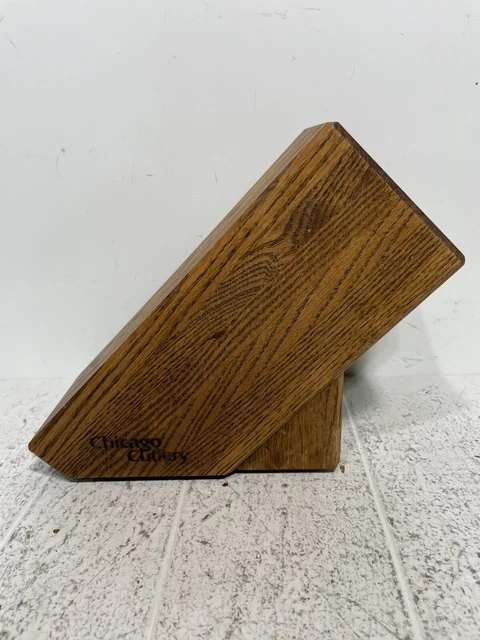Cuchillo de madera marrón Chicago Cutlery de colección 9 ranuras solo bloque de almacenamiento
