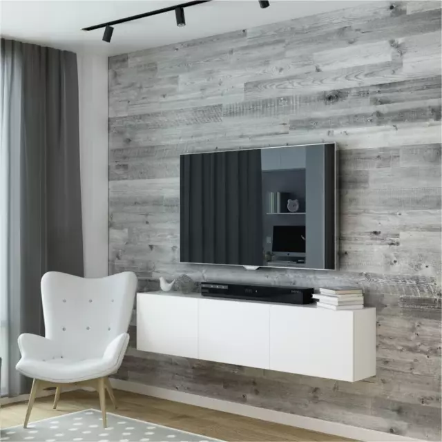 Sunbaked Gray Reclaimed Barnwood Planks Wood Accent Wall Wooden Backdrop Headboa