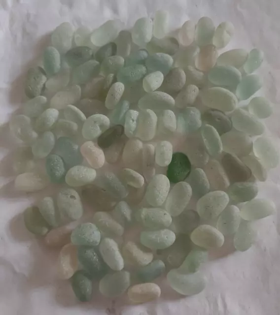 106 x 1.5-2cm Sea glass Pieces Oval jellybean Pastel Jewellery Smooth Seaham