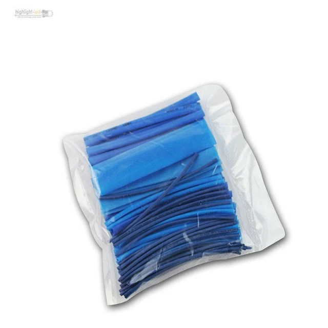 100er Set Cavo Termoretraibile Blu, Tubo, Sciolto Pezzi