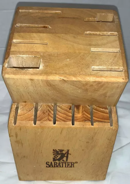 Bloque de cuchillo SABATIER, cuchillo de madera cubiertos bloque de almacenamiento de madera natural - 14 ranuras